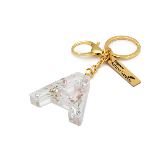 Pressed Blooms Alphabet Keychain (A)