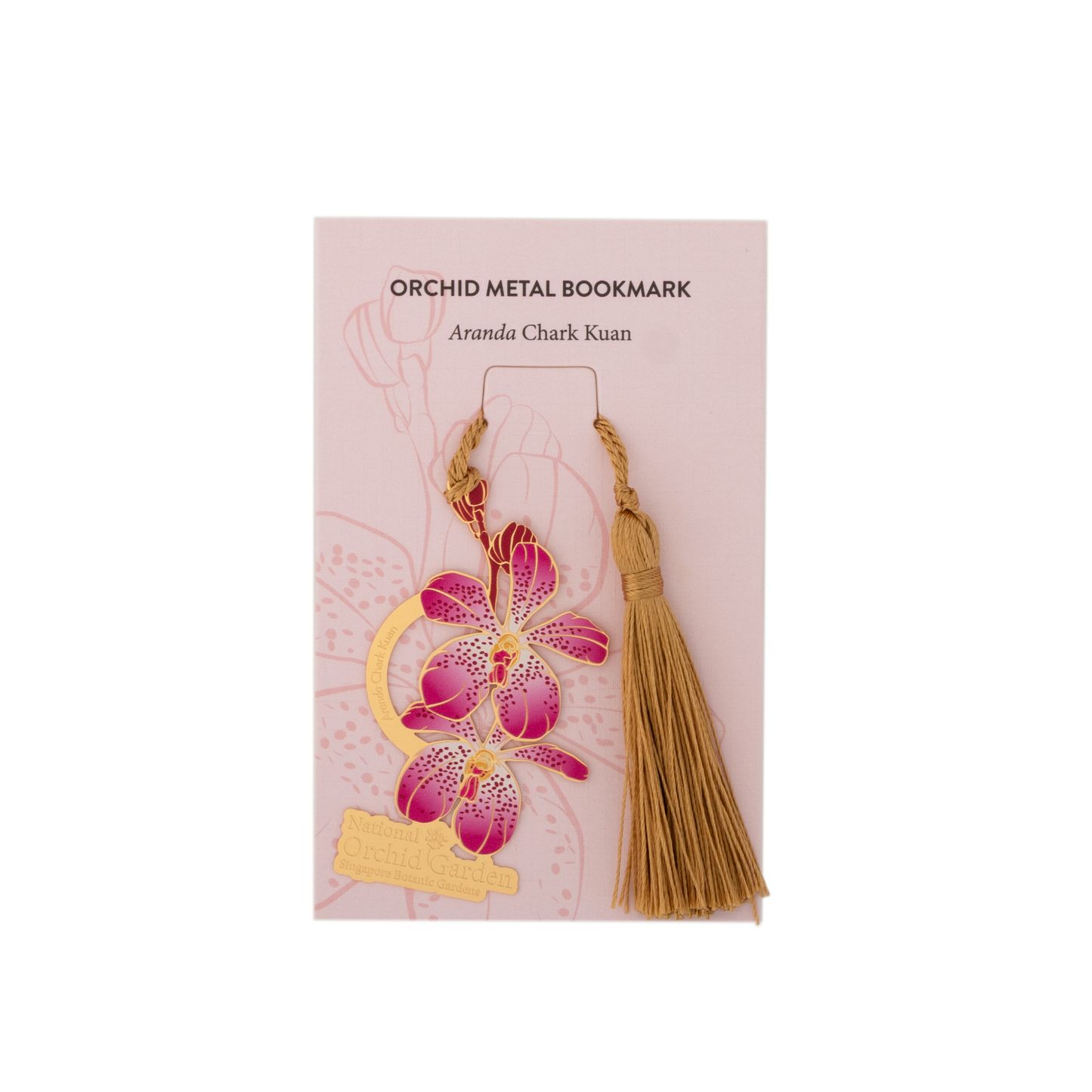 Aranda Chark Kuan Orchid Metal Bookmark with Tassel