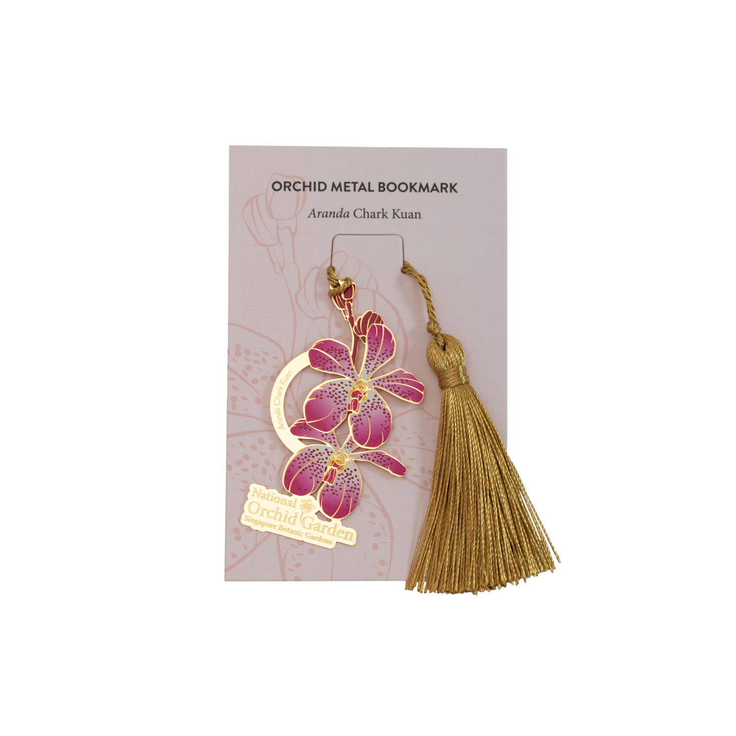 Aranda Chark Kuan Orchid Metal Bookmark with Tassel