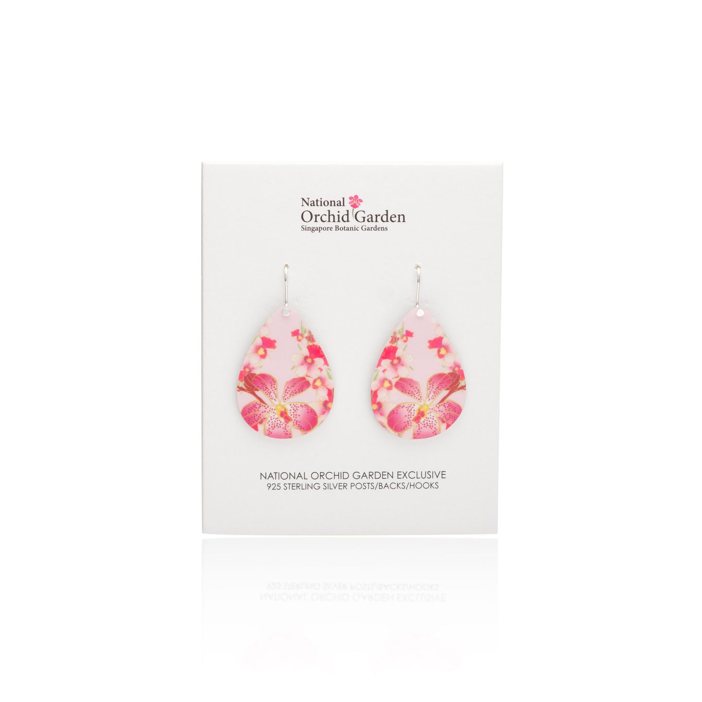 National Orchid Garden Tear Earrings (Pink)