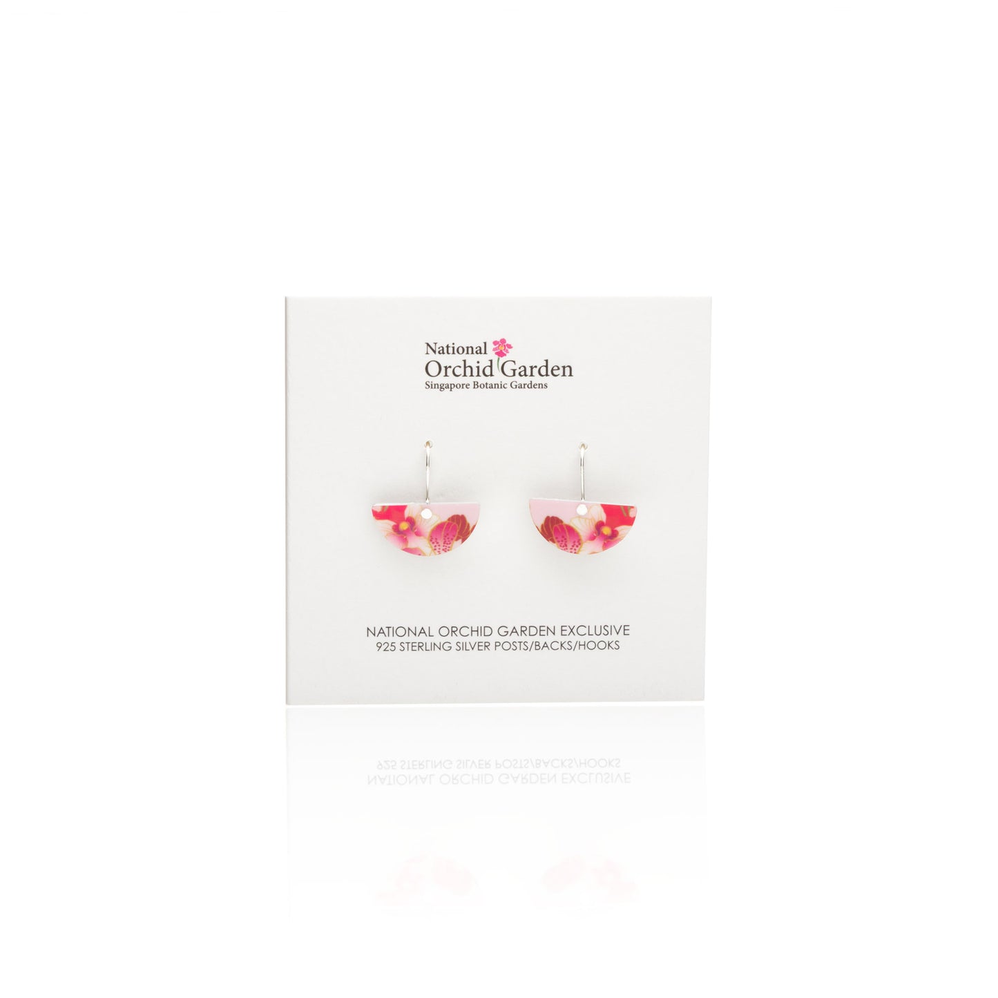 National Orchid Garden Semi Circle Earrings (Pink)