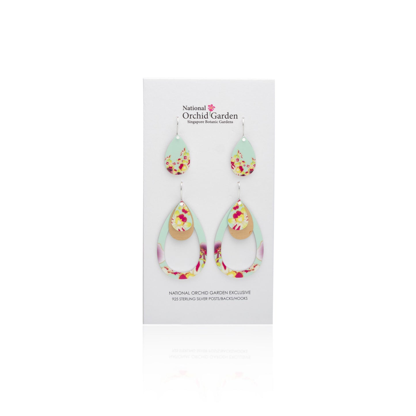 National Orchid Garden Duo Pack Earrings (Mint)