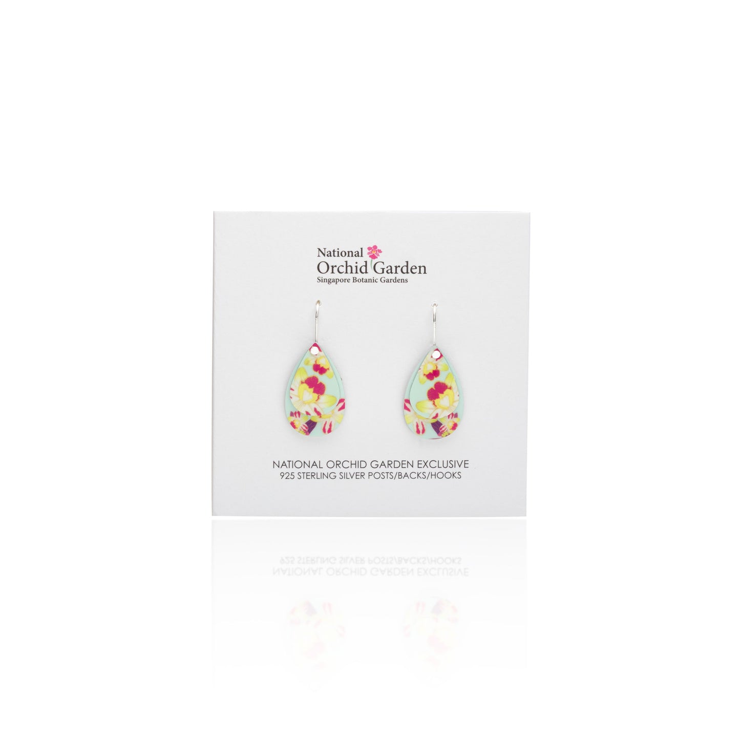 National Orchid Garden Tear Earrings (Mint)