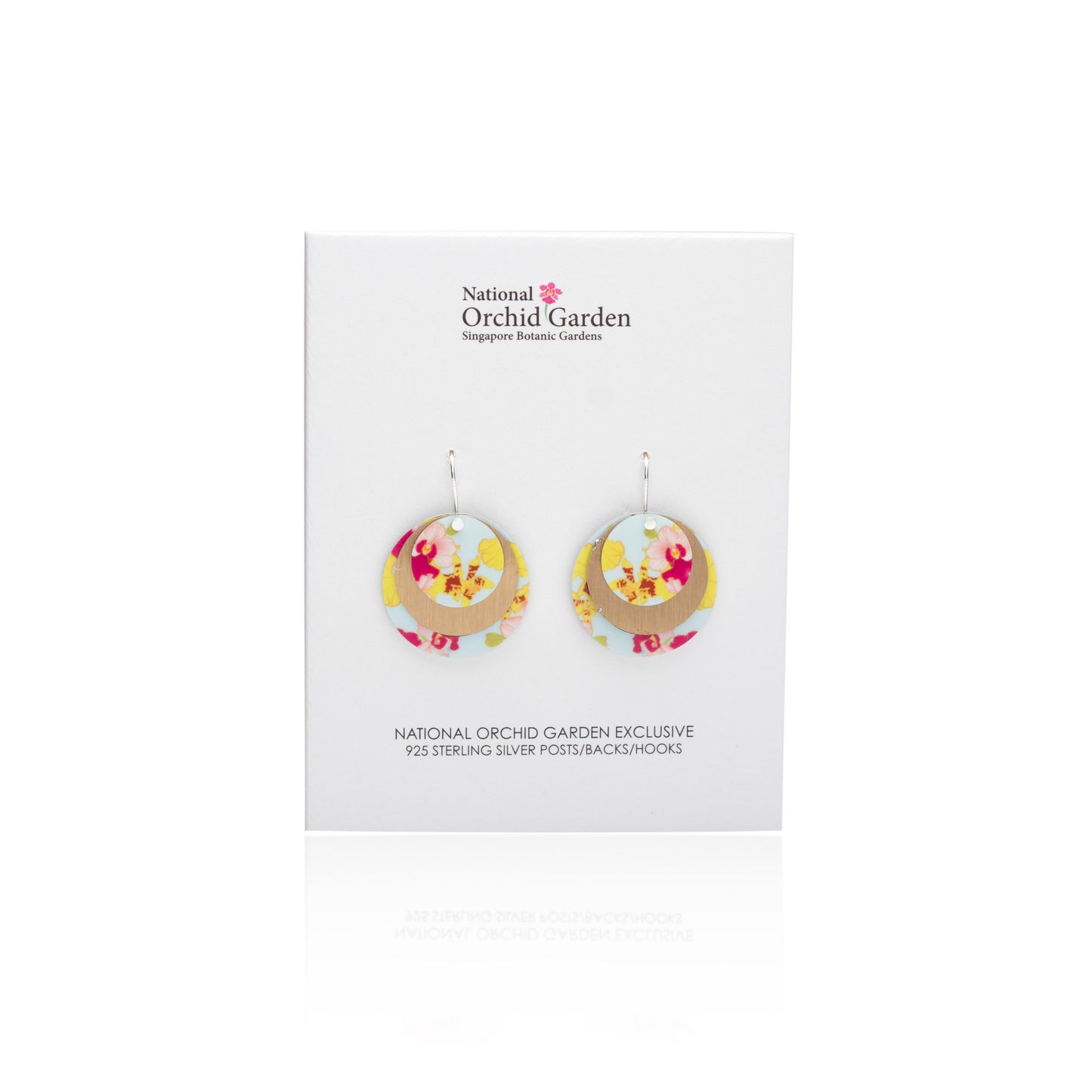 National Orchid Garden Three Circle Earrings (Powder Blue)
