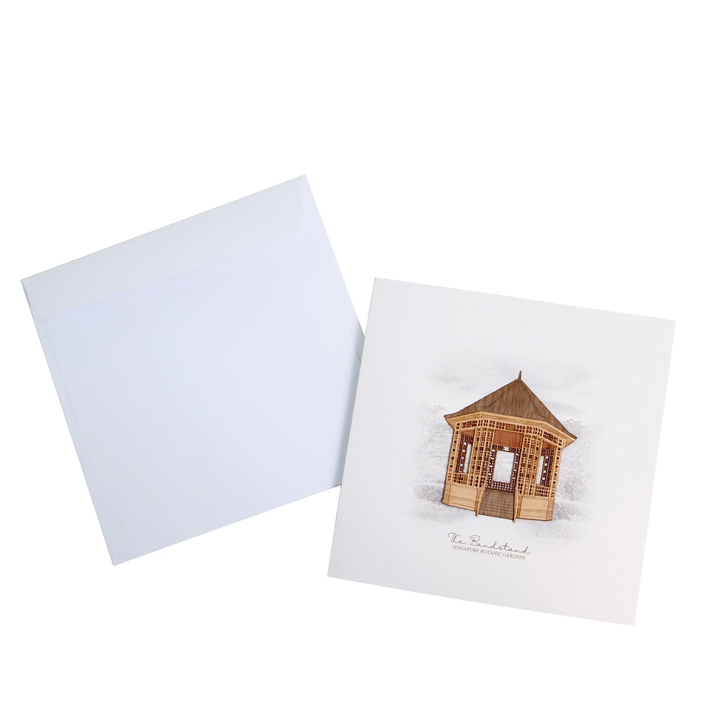 Wood-cut Bandstand Card