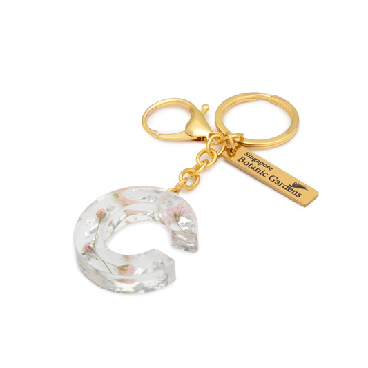 Pressed Blooms Alphabet Keychain (C)
