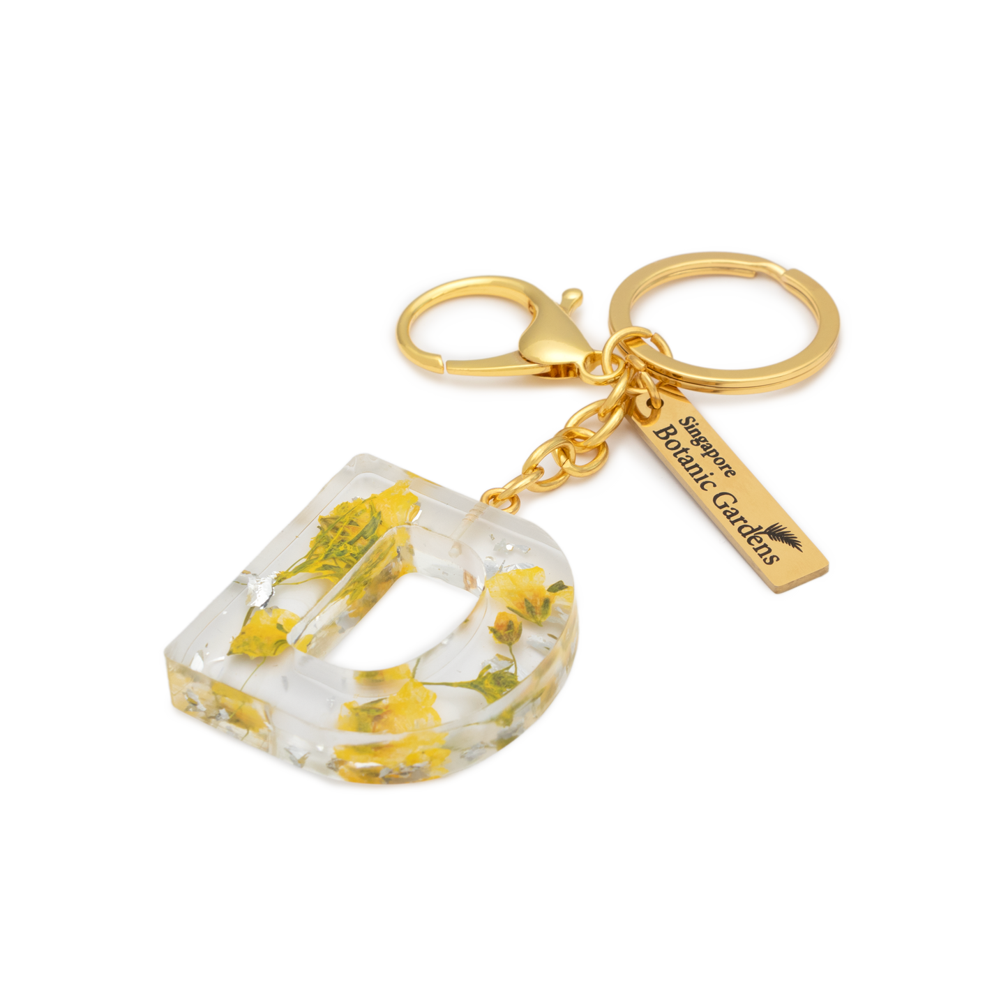 Pressed Blooms Alphabet Keychain (D)