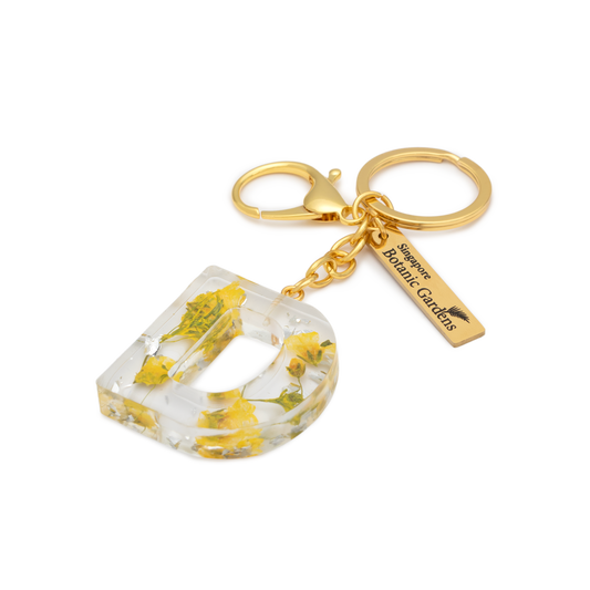 Pressed Blooms Alphabet Keychain (D)