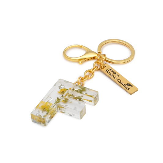 Pressed Blooms Alphabet Keychain (F)