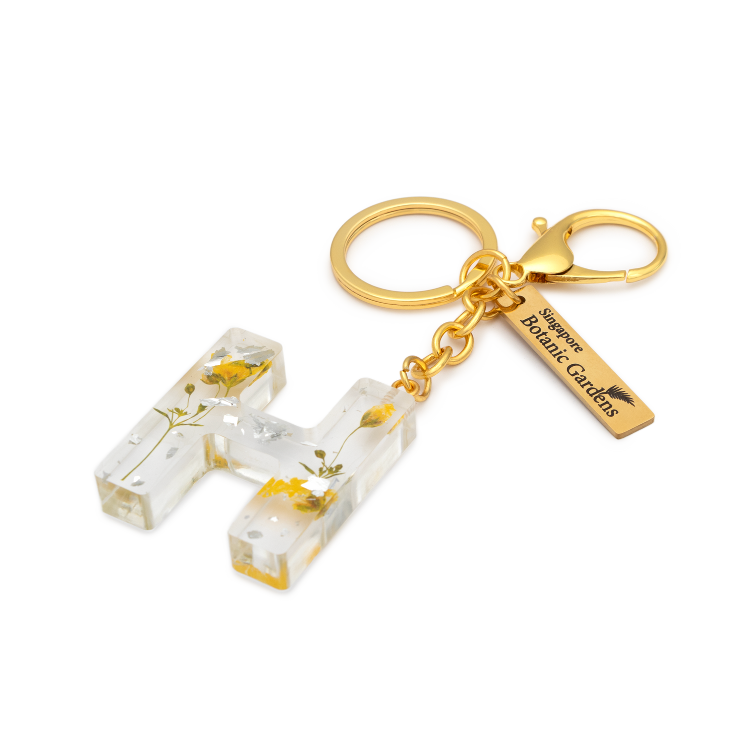 Pressed Blooms Alphabet Keychain (H)