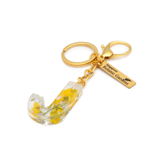 Pressed Blooms Alphabet Keychain (J)
