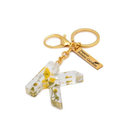 Pressed Blooms Alphabet Keychain (K)