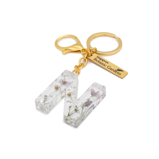 Pressed Blooms Alphabet Keychain (N)