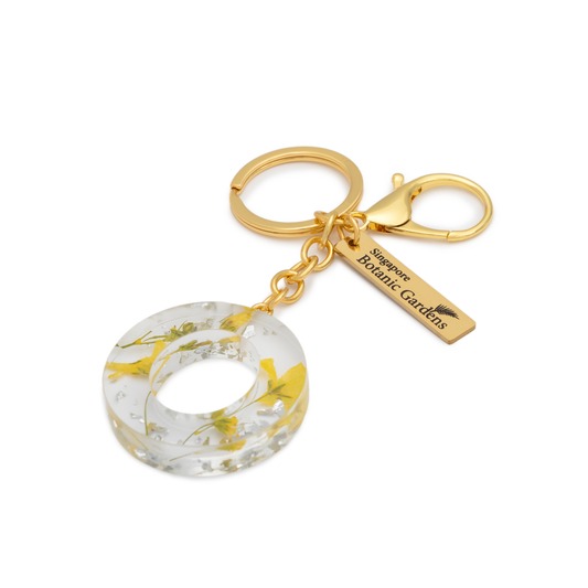 Pressed Blooms Alphabet Keychain (O)