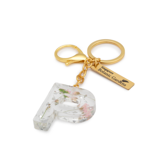 Pressed Blooms Alphabet Keychain (P)