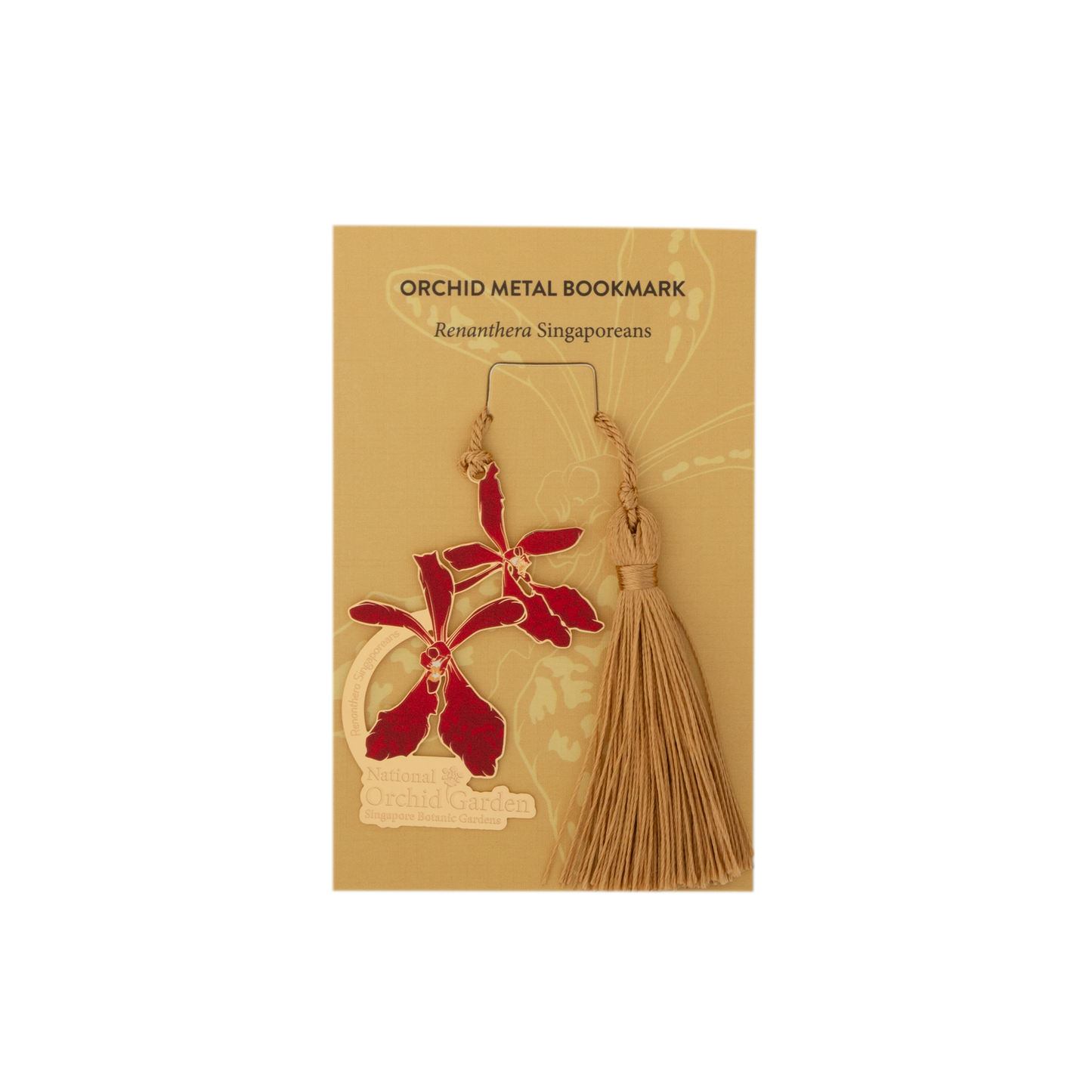 Renanthera Singaporeans Orchid Metal Bookmark with Tassel