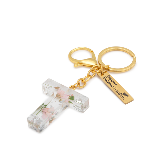 Pressed Blooms Alphabet Keychain (T)