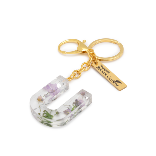 Pressed Blooms Alphabet Keychain (U)