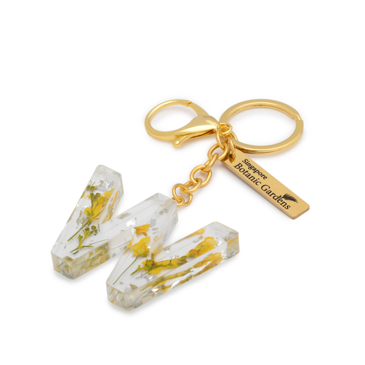 Pressed Blooms Alphabet Keychain (W)
