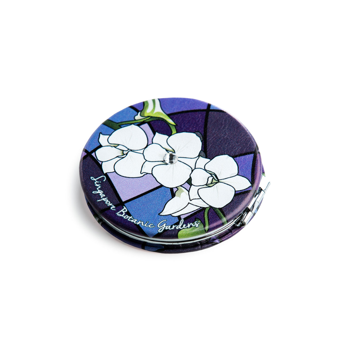 Dendrobium Foldable Mirror with Swarovski Crystal