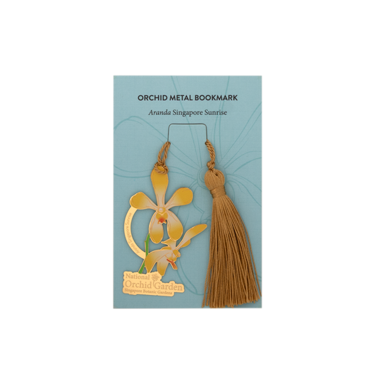 Aranda Singapore Sunrise Orchid Metal Bookmark with Tassel