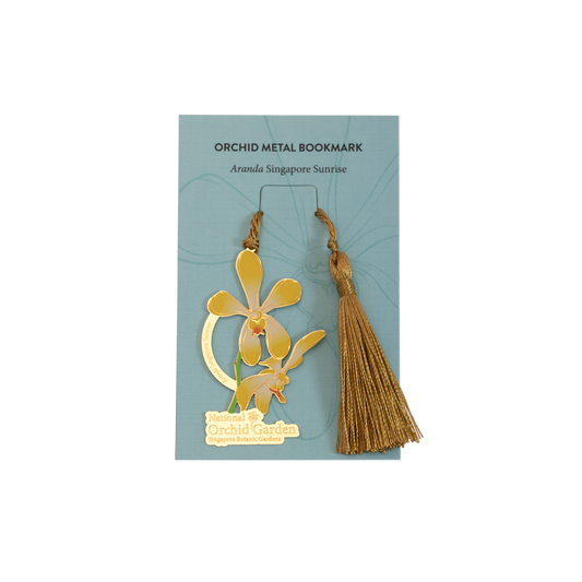 Aranda Singapore Sunrise Orchid Metal Bookmark with Tassel