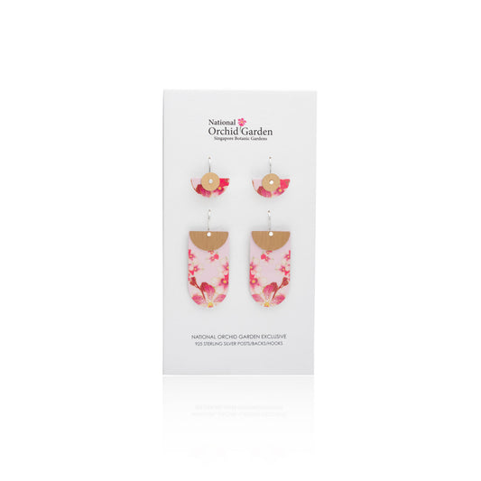 National Orchid Garden Duo Pack Earrings (Pink)
