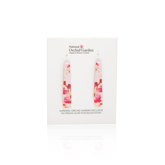 National Orchid Garden Cascading Earrings (Pink)