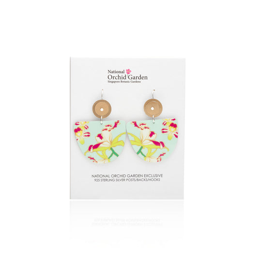National Orchid Garden Bell Earrings (Mint)