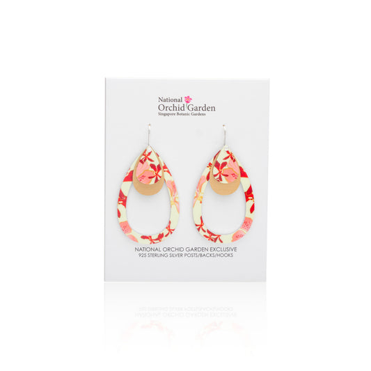 National Orchid Garden Outline Tear Earrings (Butter Yellow)