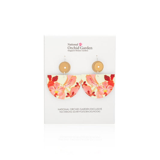National Orchid Garden Bell Circle Earrings (Butter Yellow)