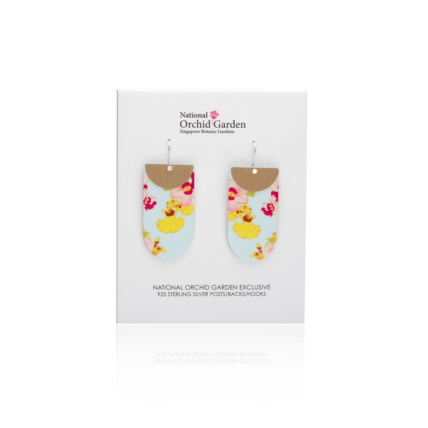 National Orchid Garden Tab Earrings (Powder Blue)