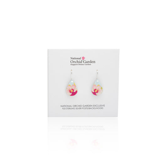 National Orchid Garden Tear Earrings (Powder Blue)