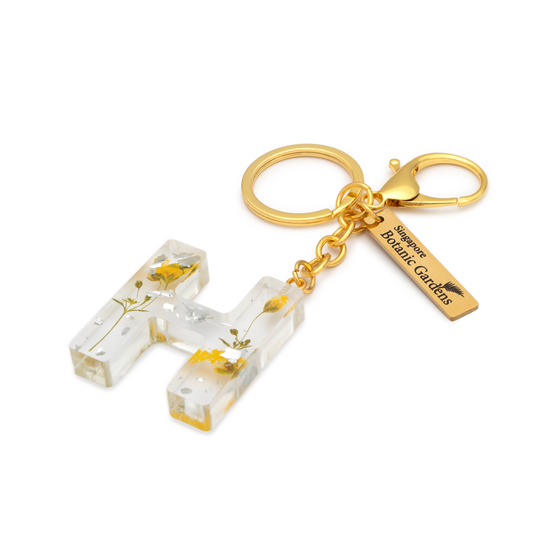 Pressed Blooms Alphabet Keychain (H)