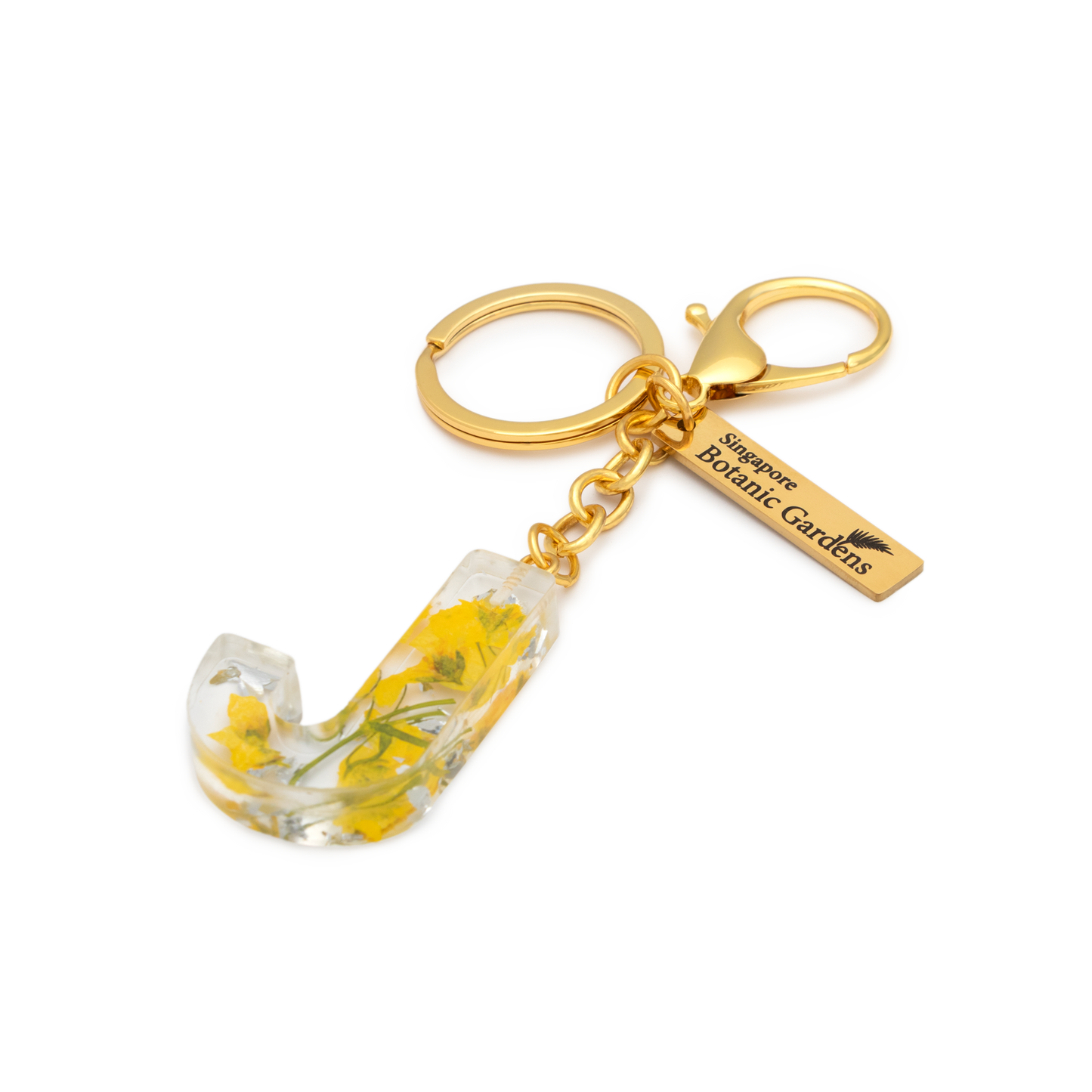 Pressed Blooms Alphabet Keychain (J)