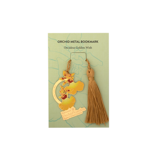 Oncidesa Golden Wish Orchid Metal Bookmark with Tassel