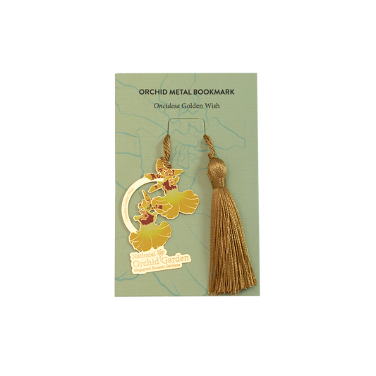 Oncidesa Golden Wish Orchid Metal Bookmark with Tassel