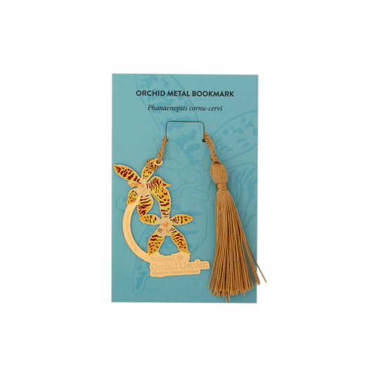 Phanaenopsis Cornu-Cervi Orchid Metal Bookmark with Tassel