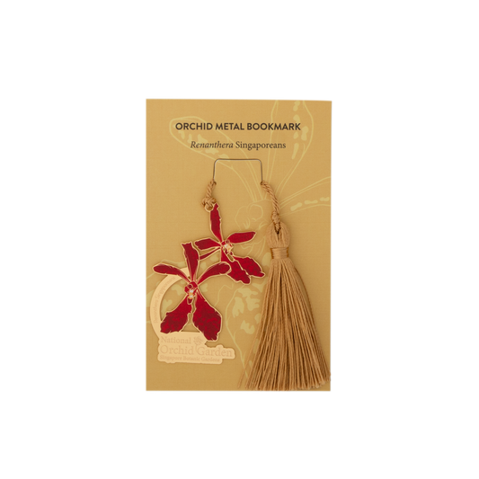 Renanthera Singaporeans Orchid Metal Bookmark with Tassel