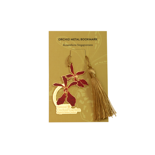Renanthera Singaporeans Orchid Metal Bookmark with Tassel