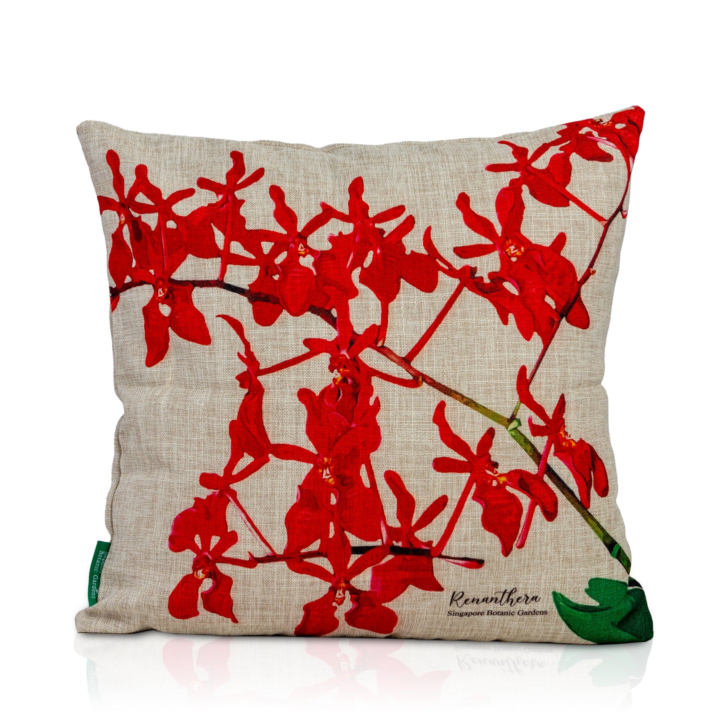 Renanthera Orchid White Cushion Cover