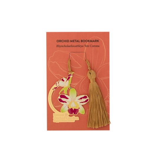 Rhyncholaeliocattleya Yen Corona Orchid Metal Bookmark with Tassel
