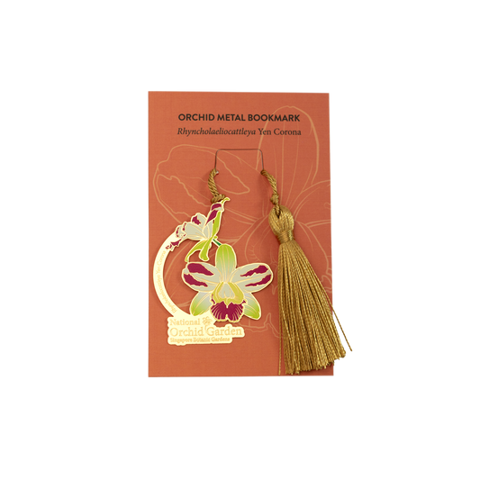 Rhyncholaeliocattleya Yen Corona Orchid Metal Bookmark with Tassel