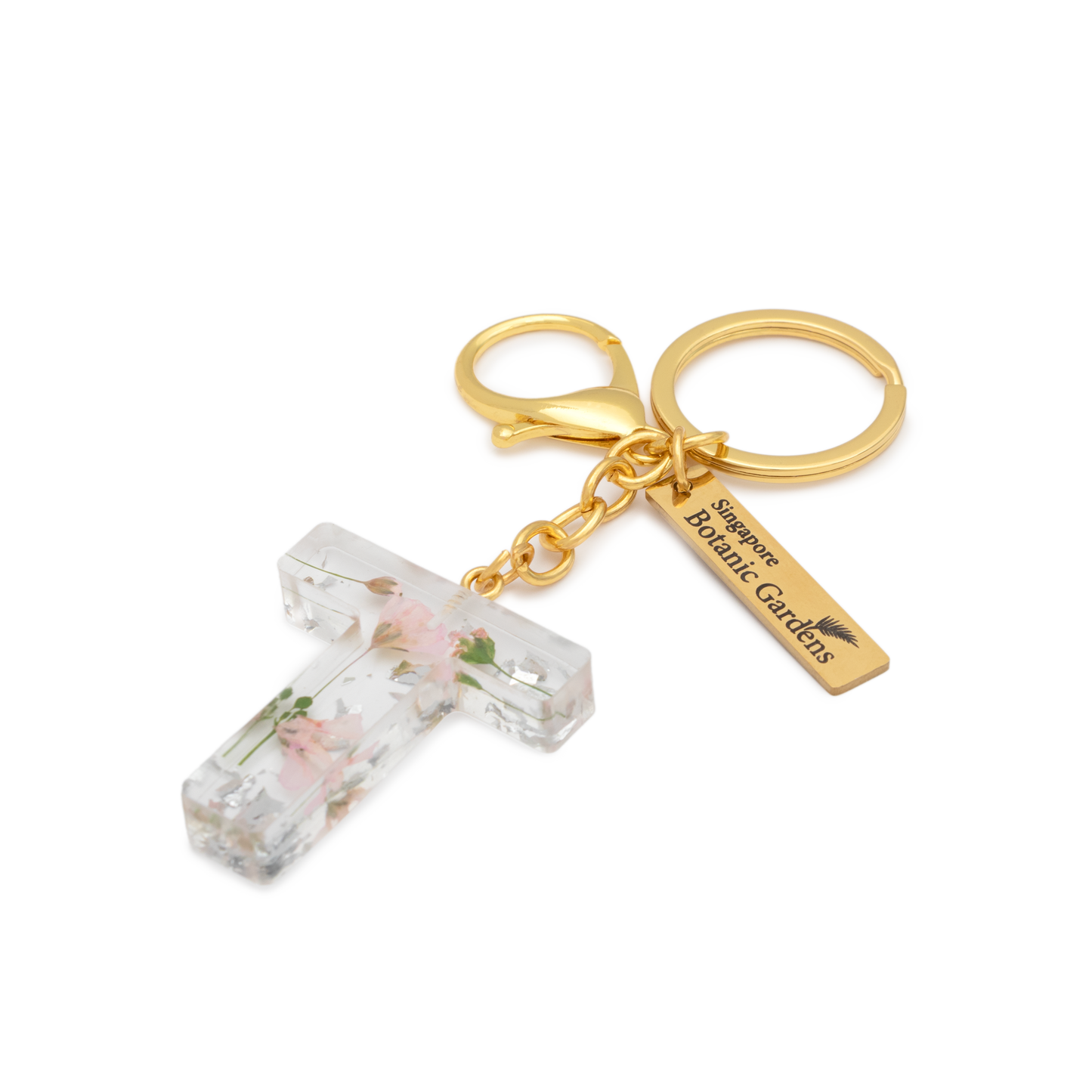 Pressed Blooms Alphabet Keychain (T)