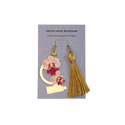 Vanda Miss Joaquim ‘Douglas’ Orchid Metal Bookmark with Tassel