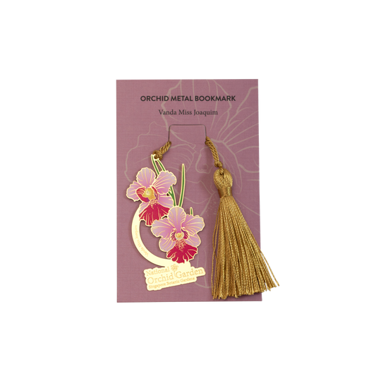 Vanda Miss Joaquim Orchid Metal Bookmark with Tassel