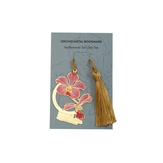 Papilionanda Tan Chay Yan Orchid Metal Bookmark with Tassel